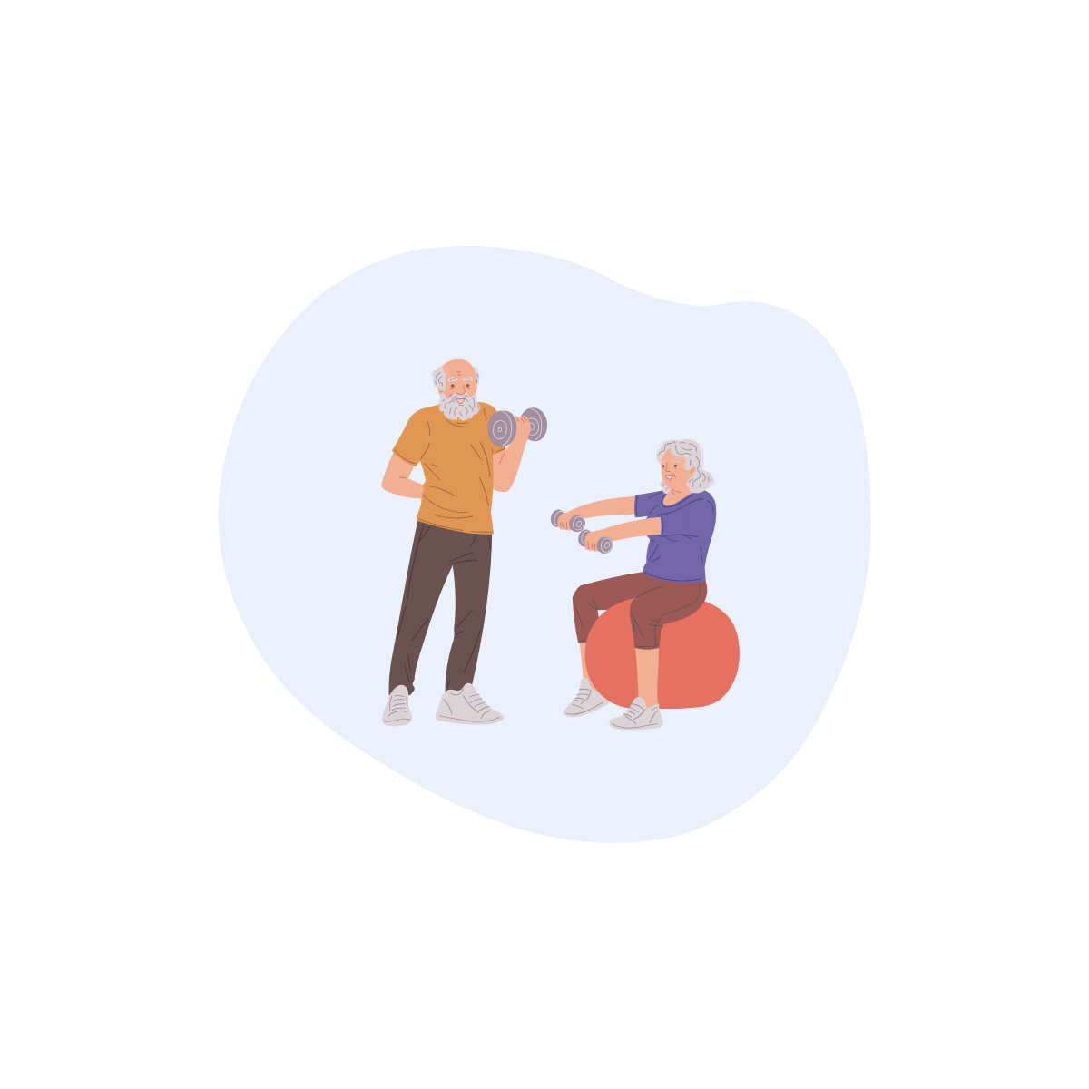 Icône personnes âgées qui font du renforcement musculaire